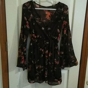 Xs Abercrombie dress maroon floral